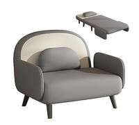 ConvertibileDivanoLetto 3 in1CatScratchingClothErgonomicaGuestBedPieghevole 5 livelliSchienale RegolazioneGambe in legno masselloDivano singoloSediaCapacità portante250kg (grigio195*70*26cm)