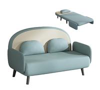 ConvertibileDivanoLetto 3 in1CatScratchingClothErgonomicaGuestBedPieghevole 5 livelliSchienale RegolazioneGambe in legno masselloDivano singoloSediaCapacità portante250kg (blu195*120*26cm)