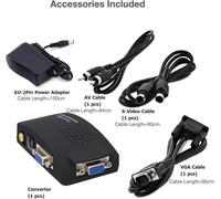 Convertitore adattatore da AV S video rca a vga Composito av pc TELECAMERE Dvr