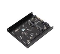 Convertitore Adattatore da SSD MSATA a SATA 3.0, Adattatore da MSATA a SATA III a Doppio Slot Fino a 6 Gbps con Supporto per Staffa SSD da 3,5 Pollici