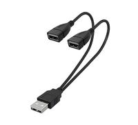 Convertitore adattatore di alimentazione cavo Y splitter USB 2.0 da 1 maschio a 2 femmine per la ricarica della trasmissione dati dell'auto del PC