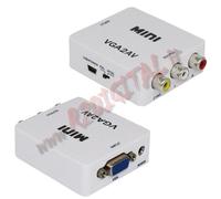 CONVERTITORE ADATTATORE HDV-625 VIDEO VGA + AUDIO USCITA RCA CVBS + AUDIO PC