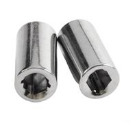 Convertitore adattatore per bit a bussola esagonale da 1/4" a 1/4" per set di cacciaviti e chiavi a bussola, convertitore in acciaio al cromo vanadio con finitura cromata a specchio