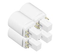 Convertitore Adattatore Presa Luce G24q a E27 4 Pezzi Bianco | Pbt e Rame Nichelato, Ac100-230v, per Plafoniere Sospese e Negozi, Riuso Facile degli Impianti