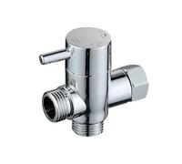 Convertitore adattatore T con valvola deviatrice ABS a 3 vie G1/2 pollici cromato for distribuzione dell'acqua a tre soffione doccia