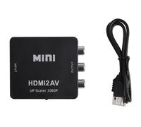 Convertitore adattatore video composito AV da MINI a 3RCA CVBS TV VCR DVD Nero