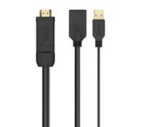 AISENS A122-0642 cavo e adattatore video 0,1 m HDMI tipo A (Standard) DisplayPort + USB Type-A Nero