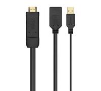 AISENS A122-0642 cavo e adattatore video 0,1 m HDMI tipo A (Standard) DisplayPort + USB Type-A Nero