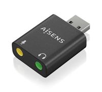 Convertitore Aisens USB-A a Audio 48KHZ USB-A/M-2XJACK 3.5/H nero