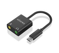Convertitore Audio USB-C AISENS A109-0767 48KHz USB-C a 2x Jack 3.5mm Nero 10cm