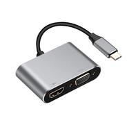 Convertitore AV Digitale Multiporta Da USB-C A HDMI E VGA, Adattatore Con Uscita Video 4K 1080P E Funzione Di Ricarica Rapida(2-in-1)