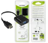 CONVERTITORE CAVO DA HDMI A VGA VIDEO E JACK 3,5 AUDIO METRONIC ALTA QUALITA'