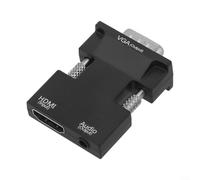 Convertitore compatto a VGA 1080p HD Display Adattatore maschio a femmina per Dell per HP Laptop Desktop PC Monitor Proiettore (nero)