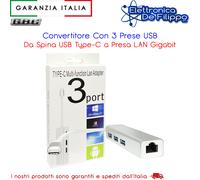 Convertitore Con 3 Prese USB Da Spina USB Type-C a Presa LAN Gigabit