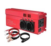 Convertitore Convertitore Potenza Per Auto Inverter 1300W/2600W DC12V AC220V UE E Presa Universale Uscita USB Tensione Ricarica Rapida Invertitore Display LED Power Inverter(12V,1300W-2600W red)