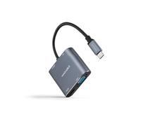 Convertitore - Convertitore USB-c a hdmi/vga/USB 3.0/PD da 15 cm, con più porte e supporto per trasferimenti rapidi e video