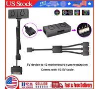 Convertitore da 5V ARGB a 12V RGB con splitter a 3 vie, sincronizzabile con la scheda madre, portatile#