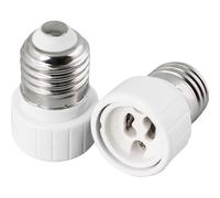 Convertitore da attacco GU10 a E27, dimensioni compatte 5 x 3,4 x 3,4 cm. Ideale per adattare le tue lampadine GU10 in apparecchi E27, migliorando la tua illuminazione con facilità.