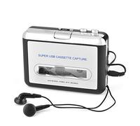 Convertitore da cassetta a MP3, Lettore di cassette Lettore di cassette con cuffie, Cattura audio Lettore musicale USB Cassetta da nastro a PC Convertitore di CD Switcher MP3, Plug and Play