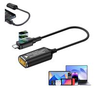 Convertitore da CC a tipo C, ricarica rapida da 140 W con display digitale, cavo corto quadrato femmina a C maschio con riconoscimento automatico da 5 V/9 V/20 V | compatibile con computer portatili