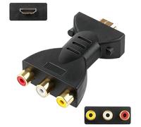 Convertitore da HDMI a RCA, 1080p, adattatore da HDMI a AV, video audio, interfaccia placcata oro, ad alta definizione, Plug and Play, per TV Stick, Chromecast, Apple TV, laptop, PC, Xbox, HDTV, DVD