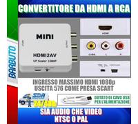 CONVERTITORE DA HDMI A RCA AV COMPOSITE CVBS CON AUDIO STEREO