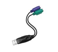 Convertitore da ps2 a USB, 2 porte, 15 cm, consente di collegare tastiera e mouse, design compatto e facile da usare, ideale per PC.