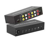 Convertitore da RCA a HDMI 4 AV (rosso, giallo bianco) in adattatore HDMI out, adattatore audio video composito RCA a HDMI1080P/720P, con telecomando e alimentazione, per Wii/TV/PC/PS3/STB/Xbox VHS