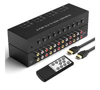 Convertitore da RCA a HDMI a 8 porte 1080P/720P RCA composito CVBS AV Switch a HDMI adattatore convertitore supporto 4:3/16:9 Switch, per Sega Xbox PS1 PS2 PS3 N64 NGC SNES WII VHS VCR Camera DVD (con