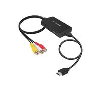 Convertitore da RCA a HDMI - LECOO - Adattatore da AV a HDMI - 720P/1080P - Elaborazione avanzata del segnale - Nero