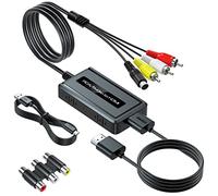 Convertitore da RCA Svideo a HDMI, supporto 4: 3/16: 9 Aspect Ratio, interruttore di uscita HDMI 720P/1080P, convertitore S-video AV RCA a HDMI per VHS/DVD/Wii/PS1/PS2/N64/NGC da visualizzare su