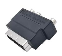 Convertitore da SCART a 3RCA con adattatore da maschio a femmina 21 pin e pulsante on/off