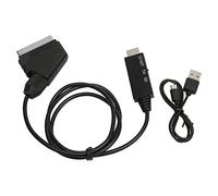 Convertitore da Scart a, Adattatore da Scart a 1080p 60Hz, Alimentatore USB Convertitore Video HD, per TV e Lettore DVD