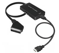 Convertitore da SCART a HDMI,adattatore da SCART a HDMI,con commutatore 720p/1080p, per monitor TV, proiettore, convertitore video per lettore DVD, VHS, STB, Xbox