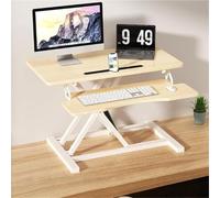Convertitore da scrivania in piedi, regolabile in altezza, con vassoio per tastiera, per casa e ufficio, facile sollevamento a molla a gas per una migliore ergonomia e comfort