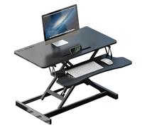 Convertitore da scrivania regolabile in altezza con vassoio per tastiera, scrivania pieghevole per laptop, interfaccia USB, portata di sollevamento 14-50 cm, 80 x 40 cm