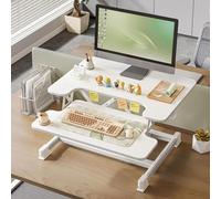 Convertitore da scrivania regolabile in altezza - Supporto ergonomico da scrivania con vassoio profondo per tastiera per ufficio, studio e camera da letto