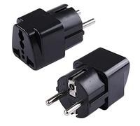 Convertitore da Ue A US/UK/AU Steckdosen, Adattatore per Presa di Corrente da Viaggio Ca da 250 V 2500 W, Adattatore per Convertitore di Spina/Presa Universale di Ricarica per Paesi Europei (Nero)