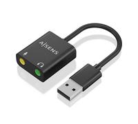 CONVERTITORE DA USB-A A AUDIO AISENS 48KHZ USB-A/M-2XJACK 3.5/H NERO 10CM - Nouvo