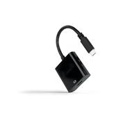 Convertitore da USB-C a HDMI 4K di colore nero con una lunghezza di 15 cm, ideale per collegare dispositivi USB-C a display con ingresso HDMI, consentendo trasmissioni ad alta risoluzione.