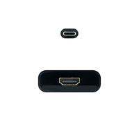 Convertitore da USB-C a HDMI 4K di colore nero con una lunghezza di 15 cm, ideale per collegare dispositivi USB-C a display con ingresso HDMI, consentendo trasmissioni ad alta risoluzione.