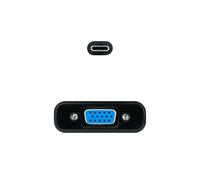 Convertitore da USB-C a VGA di colore nero, lunghezza 10 cm. Ideale per collegare dispositivi con porta USB-C a schermi con ingresso VGA. Compatto e facile da usare, perfetto per presentazioni e