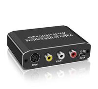 Convertitore da VHS a digitale e adattatore da RCA a HDMI, scheda di acquisizione audio video USB 1080P con loop out HDMI, RCA, S-Video, AV a USB-C per VCR, DVD, Hi8, PS2, Wii, Video8, Video8
