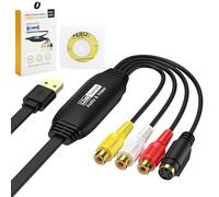 Convertitore da VHS a digitale, scheda di acquisizione video USB 2.0 dispositivo di acquisizione audio e video vecchio VHS Mini DV Hi8 DVD VCR a convertitore digitale Compatible with Windows & MAC