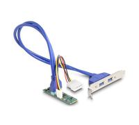 Convertitore DeLock 61065 M.2 B+M 2x USB 3.0 Chipset Renesas Alimentazione Molex
