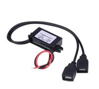 Convertitore di Alimentazione, 3A DC 12V a DC 5V Dual USB Modulo Convertitore Adattatore Caricabatterie Nero per Carica Telefono Auto Moto