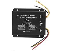 Convertitore di alimentazione da 10 A Regolatore di tensione da 24 V a 12 V, guscio in lega di alluminio resistente per autoradio, radio, DVD e display a LED, trasformatore di