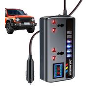 Convertitore di alimentazione per auto - efficiente inverter da 12v/24v a 220 V, adattatore di tensione compatto | Porte di ricarica rapida Caricatore automobilistico portatile Inverter 3 Porte USB, f