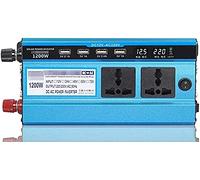 Convertitore di corrente alternata 1200W 12V 24V 48V 60V fino a 110V 220V DC a AC con doppia uscita AC 110/220V e 4 porte USB e display a LED
