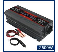 Convertitore di potenza 1500W/2000W/2600W Display LCD DC 12V a AC 220V Solar 2 USB Trasformatore per auto Converti presa UE Onda sinusoidale modificata